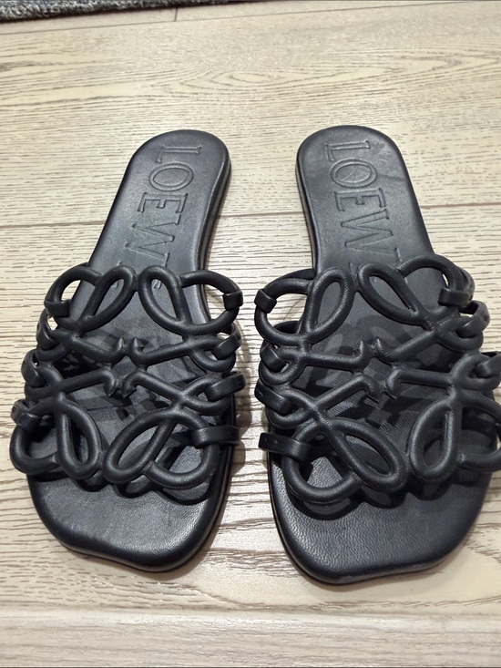 Loewe Shoes - Loewe Black Knotted Puzzle Slide Sandals